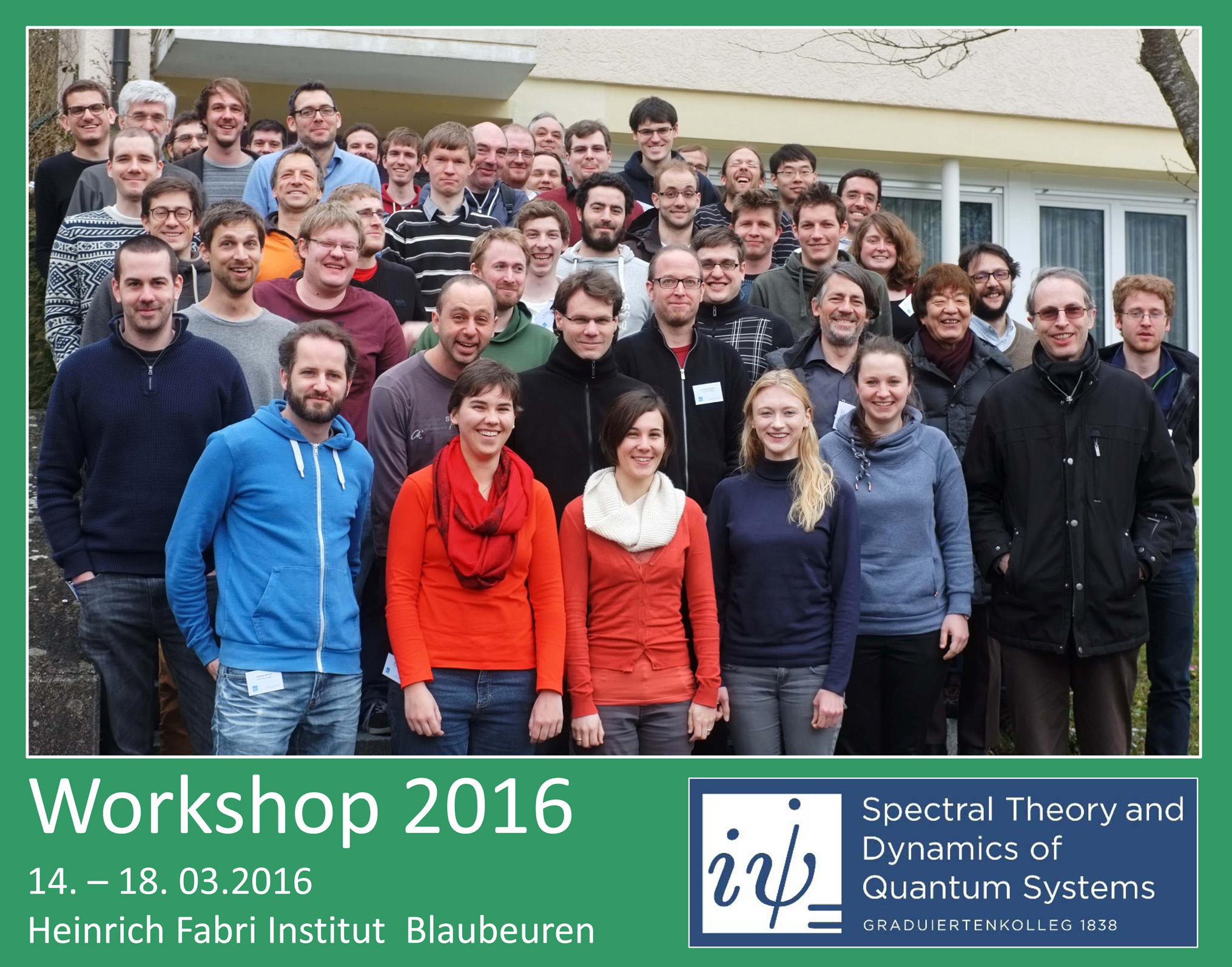 Group Photo of the Blaubeuren Workshop 2016 (with kind permission of RTG 1838, photograph taken by Prof. Christian Lubich)