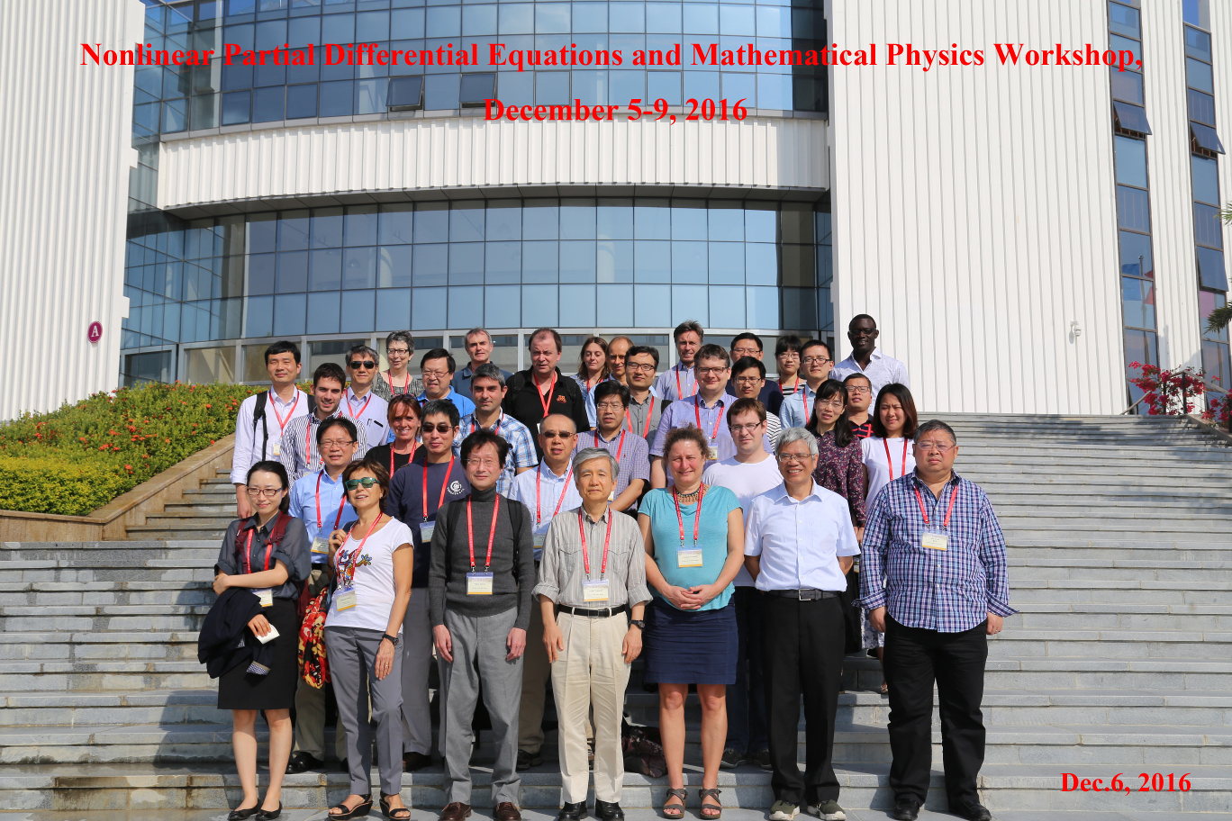 Group Photo for the Nonlinear Partial Differential Equations and Mathematical Physics Workshop
